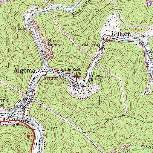 Topographic Map of Little Rock Church, WV