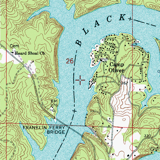 Topographic Map of Heard Shoals, AL