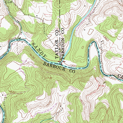 Topographic Map of Little Sandy Creek, WV