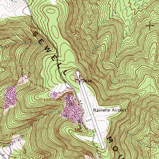 Topographic Map of Little Sewell Mountain, WV