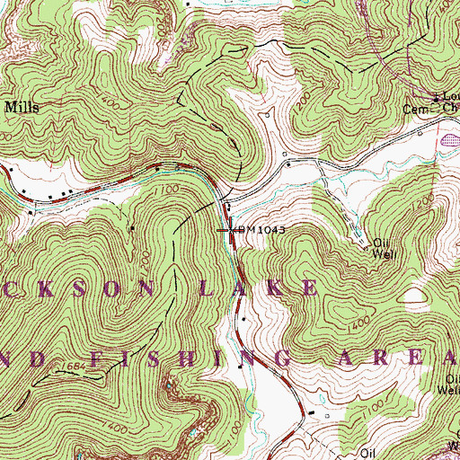 Topographic Map of Little Skin Creek, WV