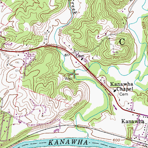 Topographic Map of Little Stillwell Creek, WV
