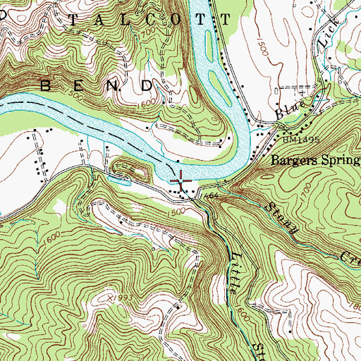 Topographic Map of Little Stony Creek, WV