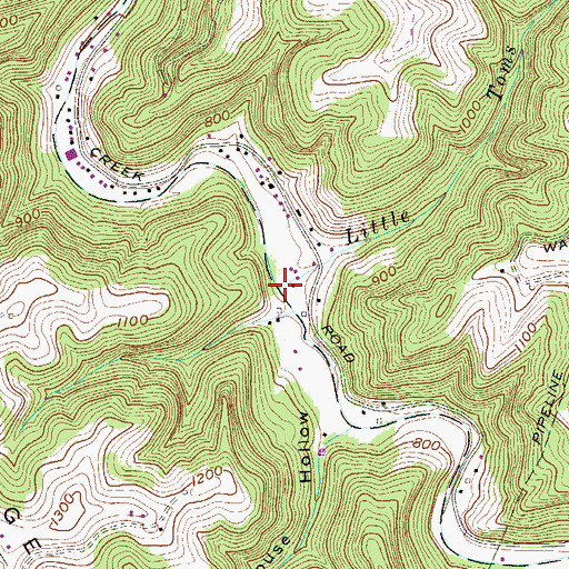 Topographic Map of Little Toms Run, WV