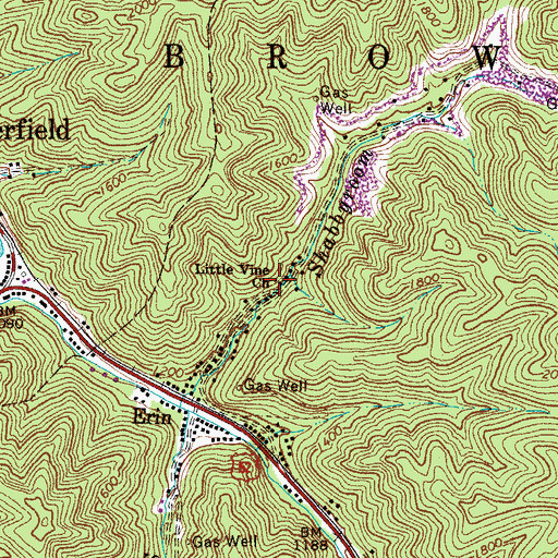 Topographic Map of Little Vine Church, WV