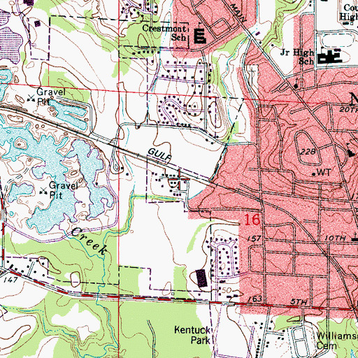 Topographic Map of AOH Church of God, AL