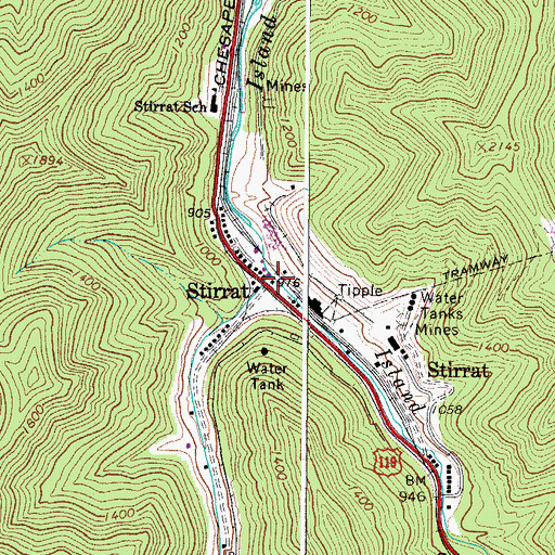Topographic Map of Littles Creek, WV