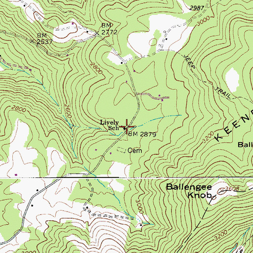 Topographic Map of Lively School (historical), WV