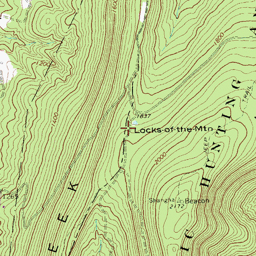Topographic Map of Locks-of-the-Mountain, WV
