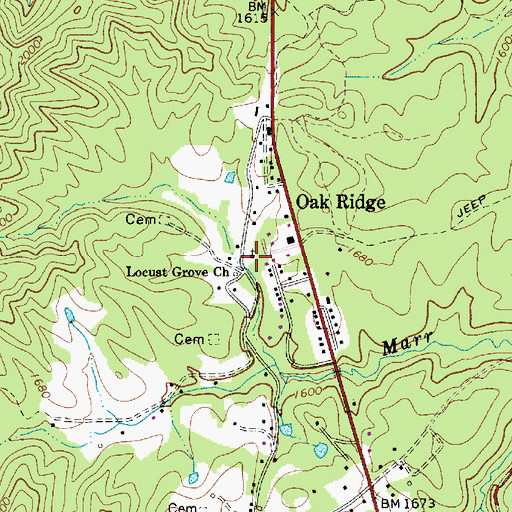 Topographic Map of Locust Grove Church, WV