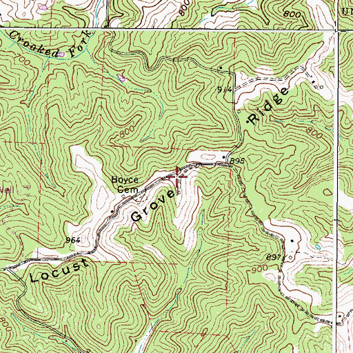 Topographic Map of Locust Grove Ridge, WV