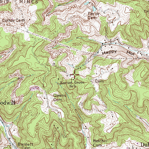 Topographic Map of Locust Grove School (historical), WV