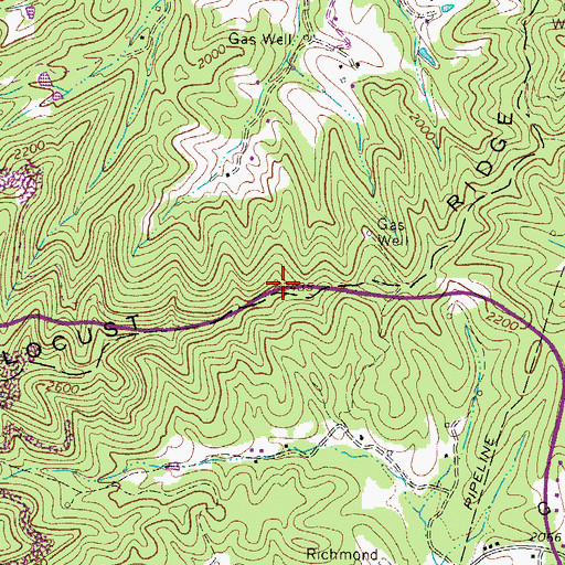 Topographic Map of Locust Ridge, WV