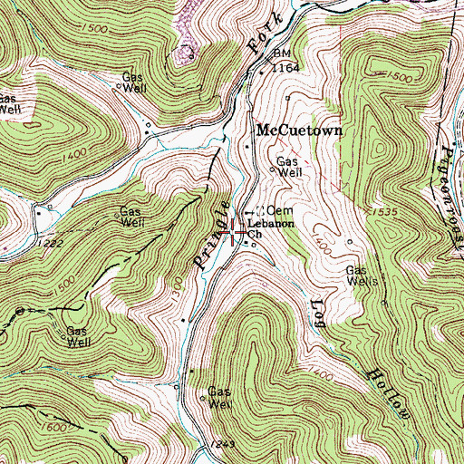 Topographic Map of Log Hollow Run, WV
