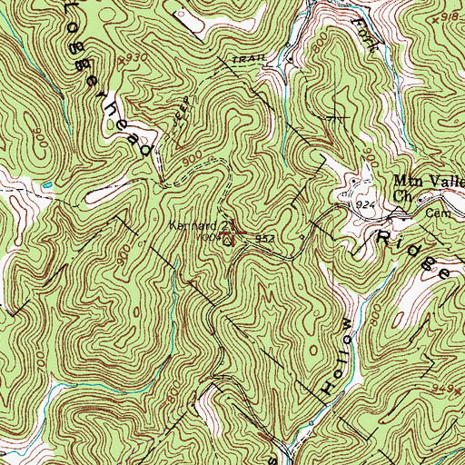 Topographic Map of Loggerhead Ridge, WV