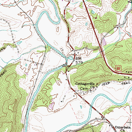Topographic Map of Loglick Run, WV