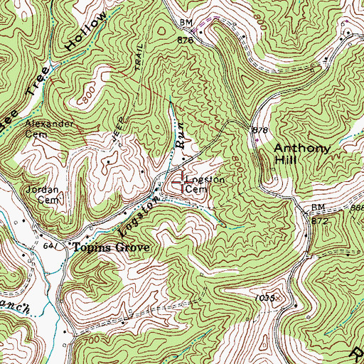 Topographic Map of Logston Cemetery, WV