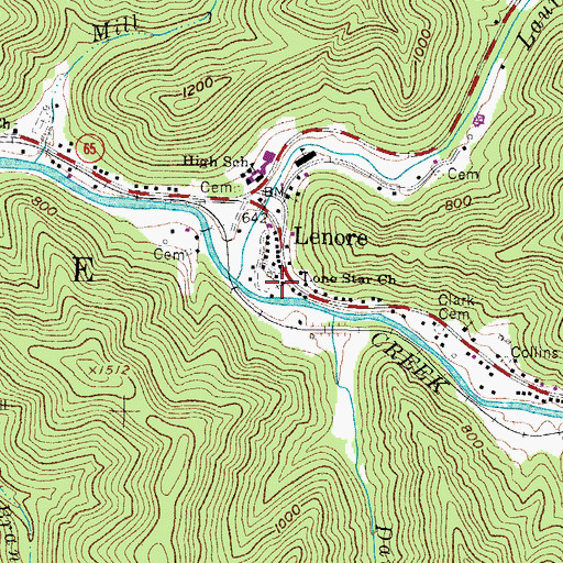 Topographic Map of Lone Star Church, WV