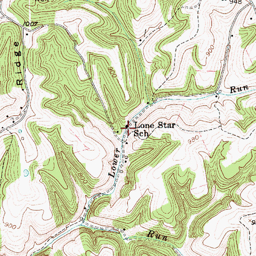 Topographic Map of Lone Star School (historical), WV