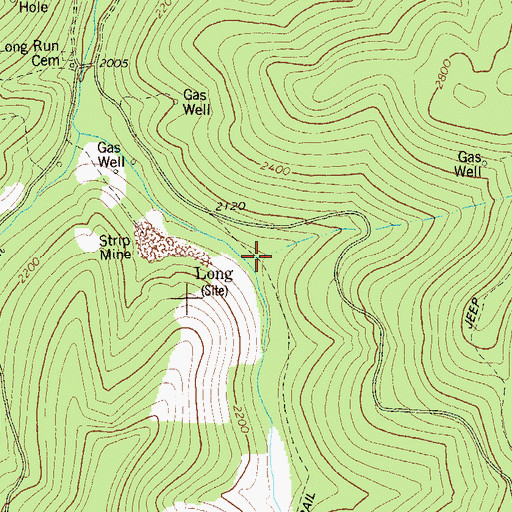 Topographic Map of Long, WV