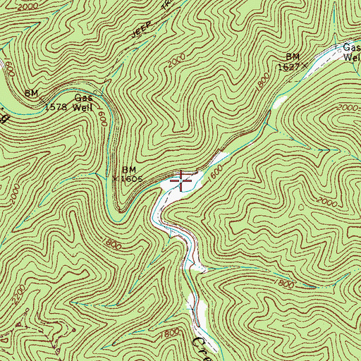 Topographic Map of Long Branch, WV