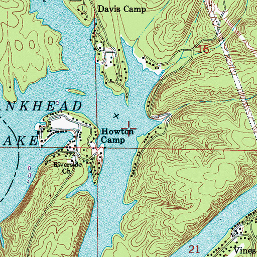 Topographic Map of Cook Ford (historical), AL