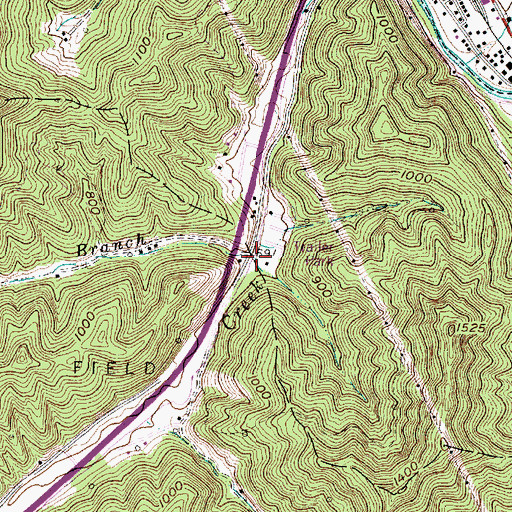 Topographic Map of Long Branch, WV