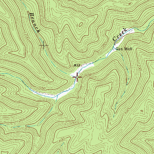 Topographic Map of Long Branch, WV
