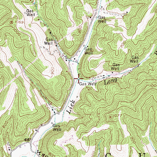 Topographic Map of Long Branch, WV