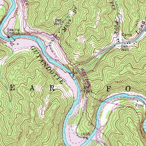 Topographic Map of Long Branch, WV