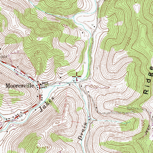 Topographic Map of Long Drain, WV