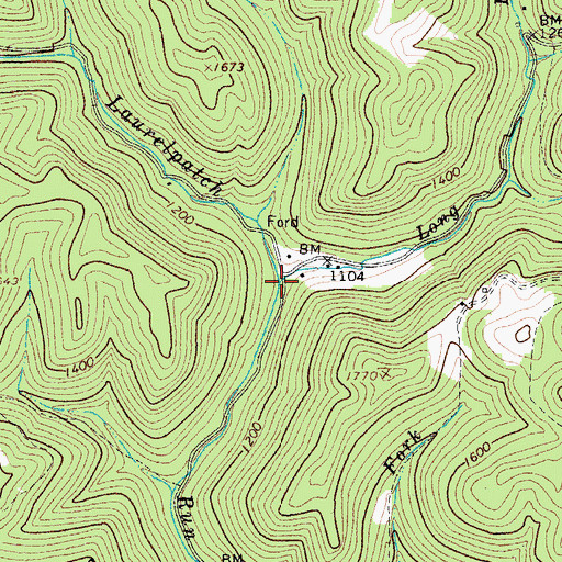 Topographic Map of Long Fork, WV