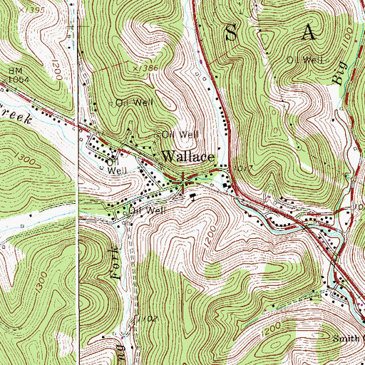 Topographic Map of Long Fork, WV