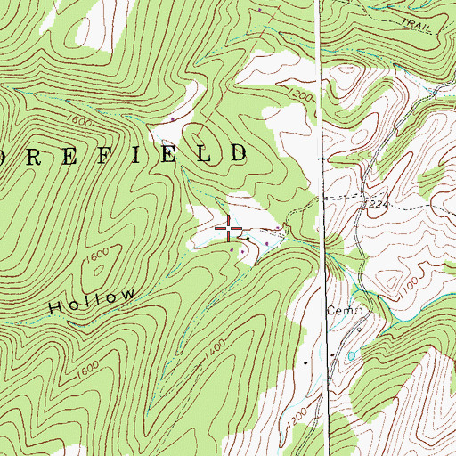 Topographic Map of Long Hollow, WV