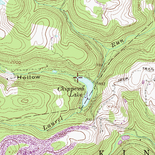 Topographic Map of Long Hollow, WV