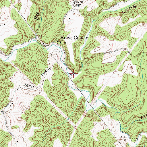 Topographic Map of Long Hollow, WV