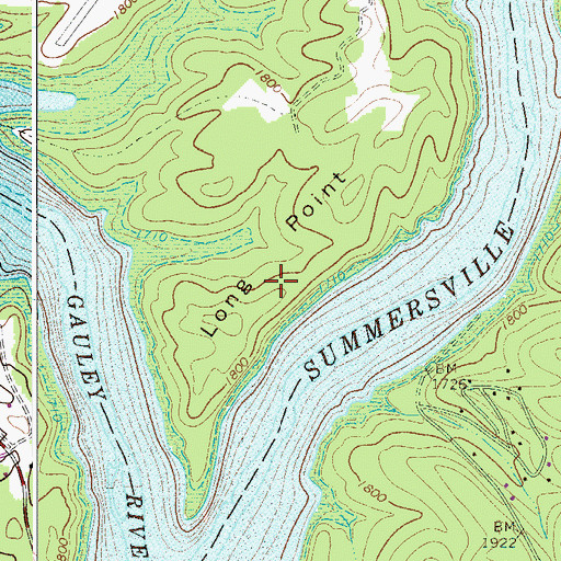 Topographic Map of Long Point, WV