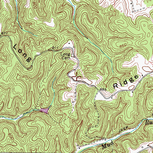 Topographic Map of Long Ridge, WV