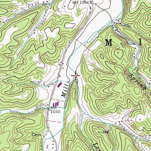Topographic Map of Long Run, WV
