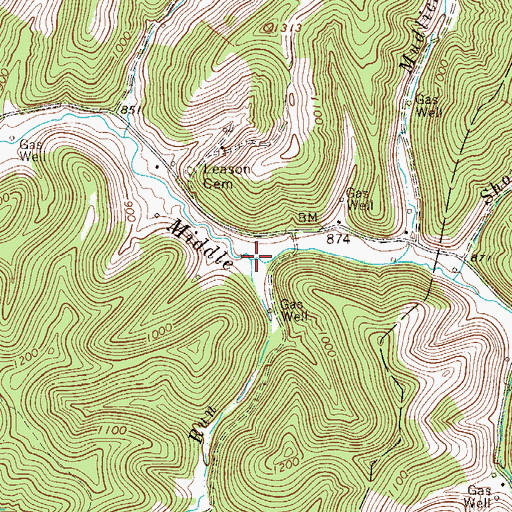 Topographic Map of Long Run, WV