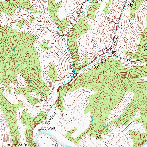 Topographic Map of Long Run, WV