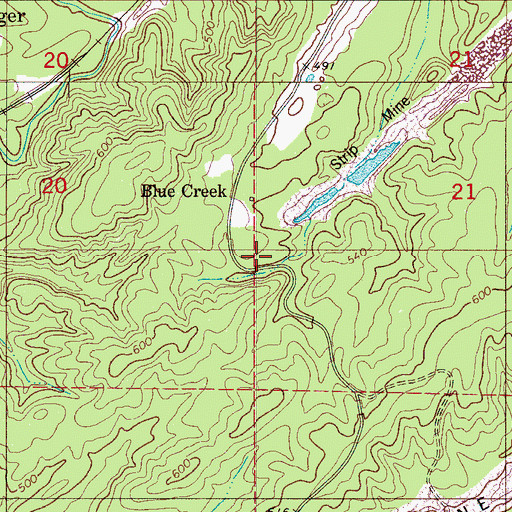 Topographic Map of Gitmore Mines, AL