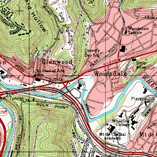 Topographic Map of Long Run, WV