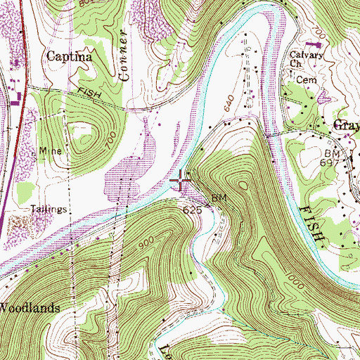 Topographic Map of Long Run, WV