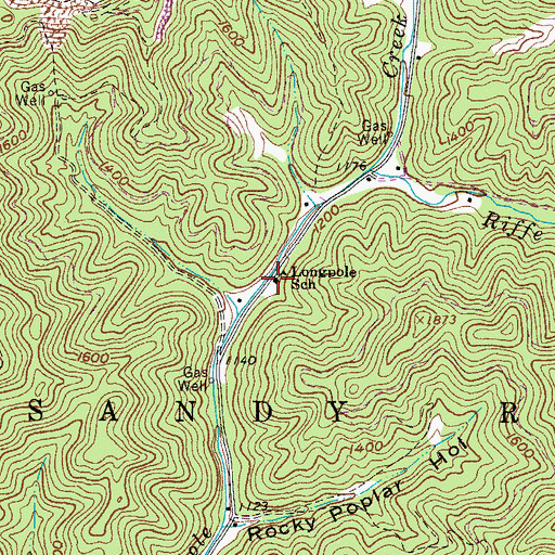 Topographic Map of Longpole School (historical), WV