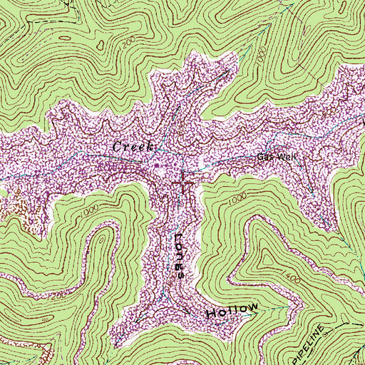 Topographic Map of Longs Hollow, WV