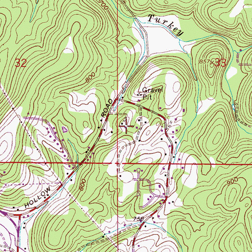 Topographic Map of Hagood Church, AL
