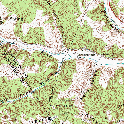Topographic Map of Loom Tree Hollow, WV