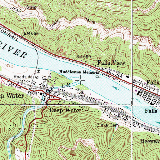 Topographic Map of Loop Creek, WV