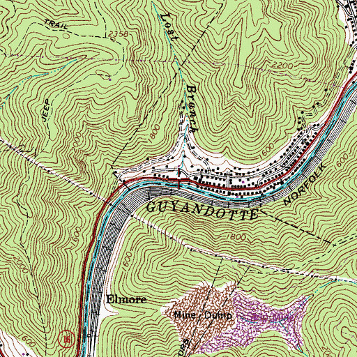 Topographic Map of Lost Branch, WV